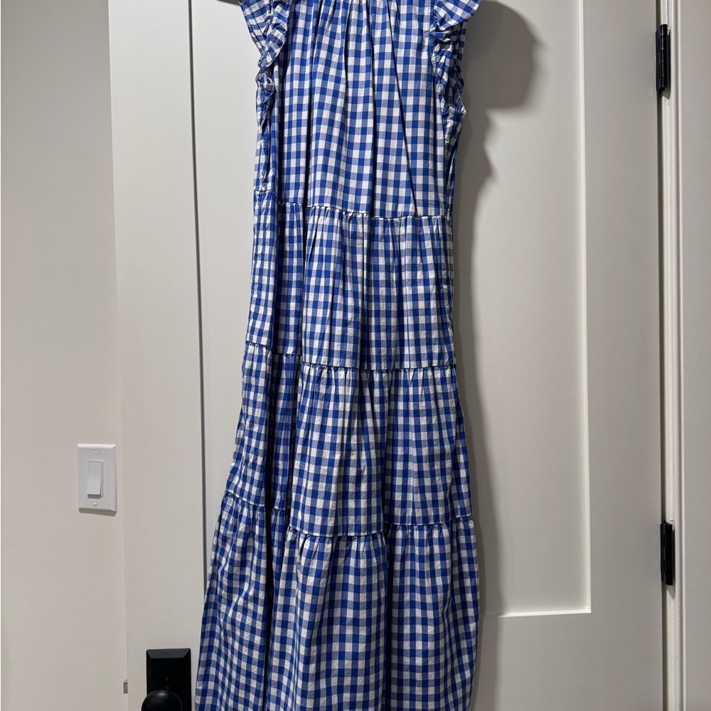 J. Crew Blue and White Checkered Dress